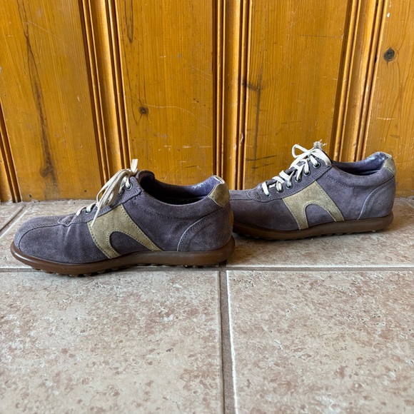 Camper Ariel Pelotas Suede Gray/Purple and Taupe Vintage Sneakers Size 38/8 - Picture 3 of 14